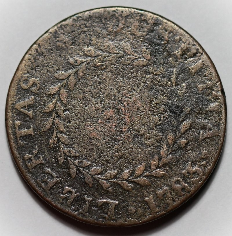 1783 Nova Constellatio Copper Colonial Coin, Pointed Rays