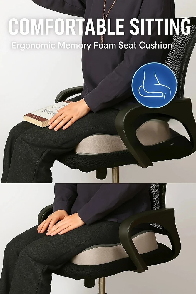 1pc Memory Foam Seat Cushion - 3D Ergonomic Support