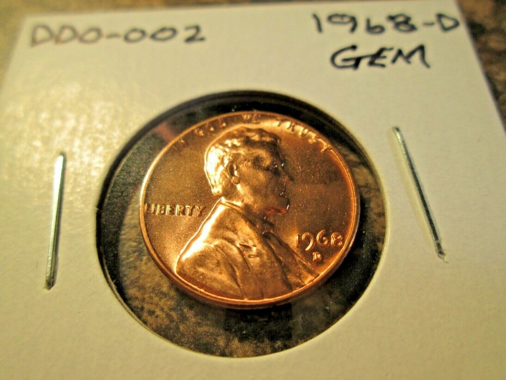 1968-D LINCOLN CENT DDO-002 GEM BU TT4