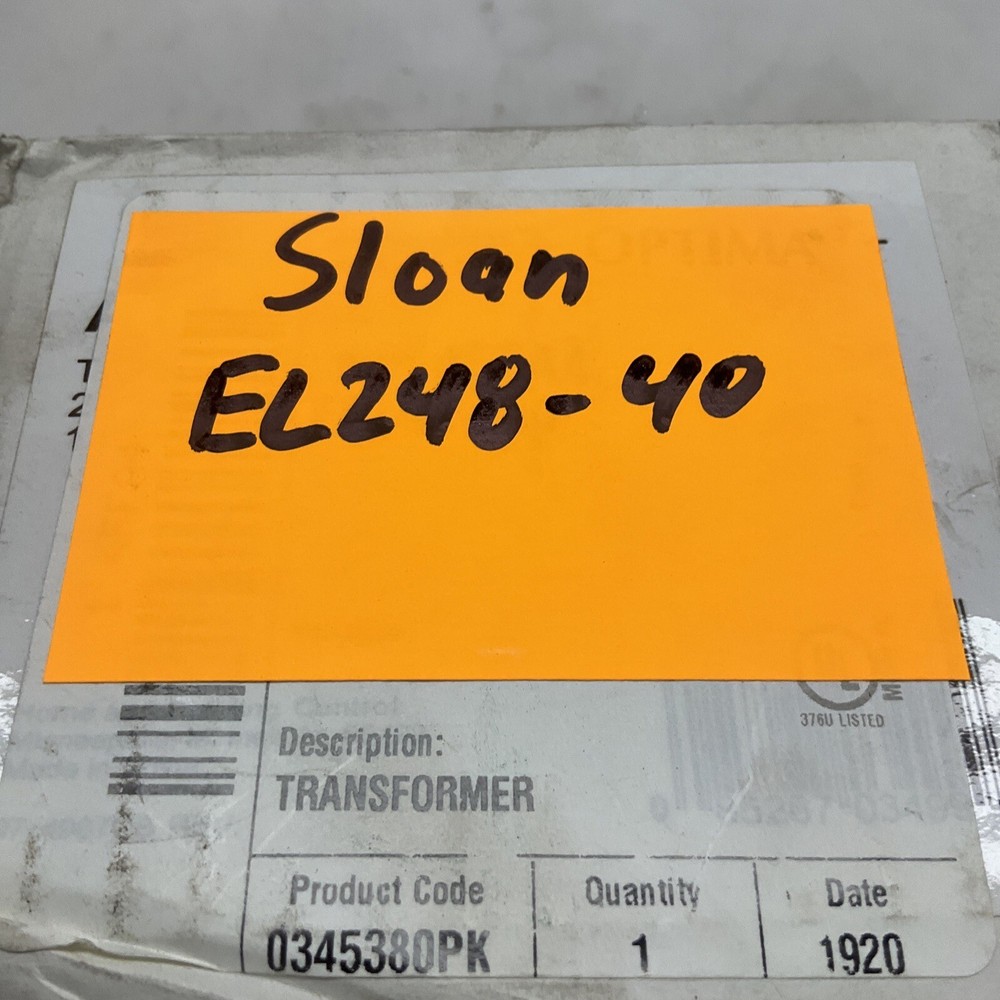 Sloan EL-248-40 Box Mount Transformer With Mount