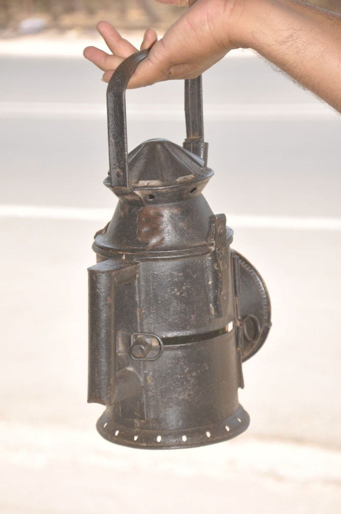 Vintage Iron Solid Big Handcrafted Candle Lamp,Collectible