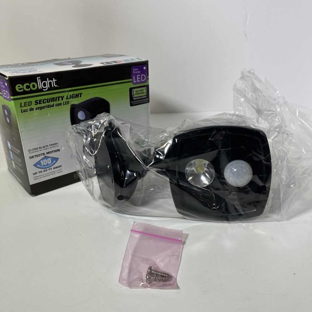 ECOLIGHT LED SECURITY LIGHT MOTION ACTIVATED Adjustable Direction New Open Box