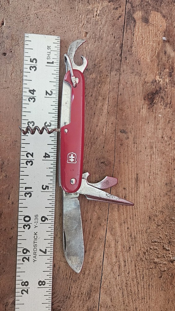 Colonial Multi Tool 1 Blade Red Handle Folding Pocket Knife Prov. USA