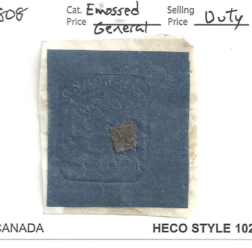Great Britain , Embossed General Duty, large stamp, Royal Ccpher Seal, 1808