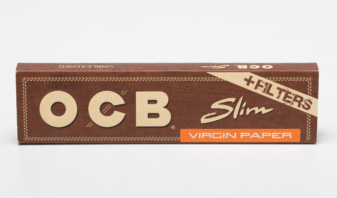 OCB Brown Virgin King Size Filter +Tips Unbleached Rolling Papers 16 Booklets