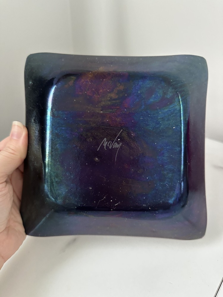 Kurt McVay Dichroic Art Glass Dish
