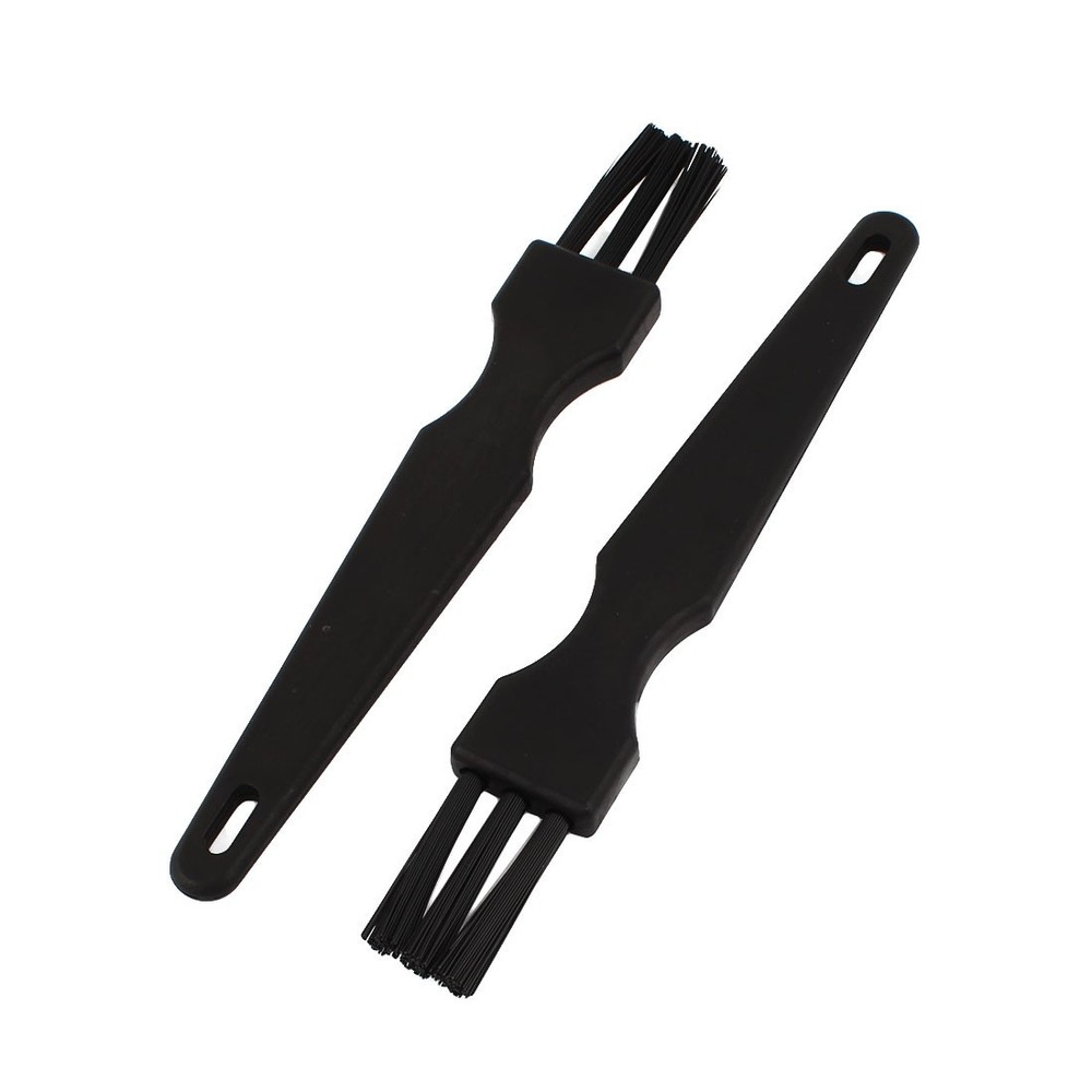 Desktop Computer Keyboard Car Plastic Cleaning Brush Black 2Pcs