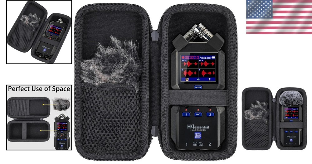 Versatile Travel Case for Zoom H4essential - Durable & Convenient Carry Handle