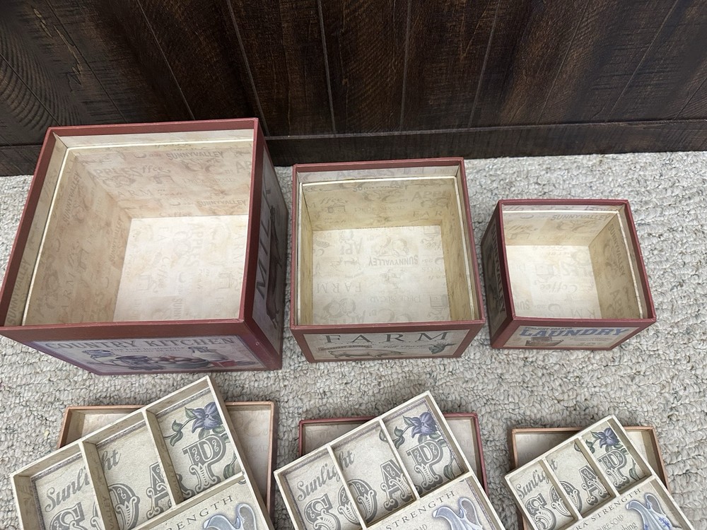 Farmhouse Nesting Storage Boxes