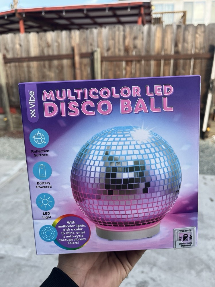 Vibe Multicolor LED Disco Ball Effect Light, Battery Powered, Table Stand