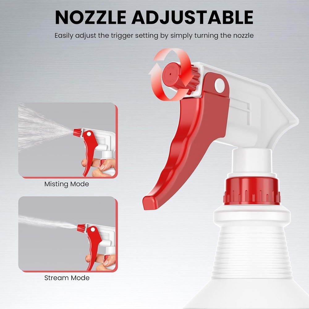 Spray Bottles (4 Pack,16 Oz), Refillable Empty Spray Bottles for Cleaning