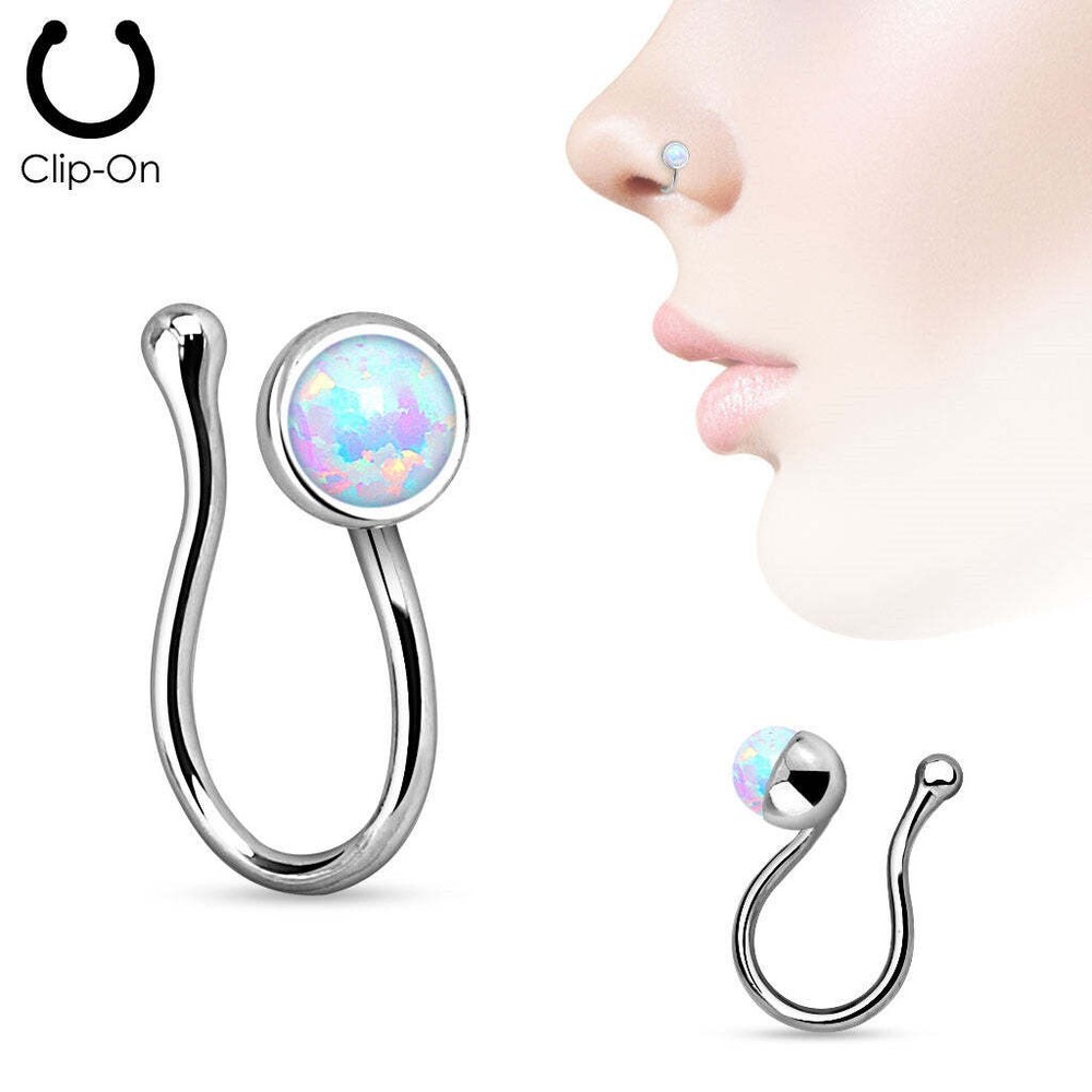 Opalite Gem Non Piercing Nose Clip Nose ring Stud sold individually