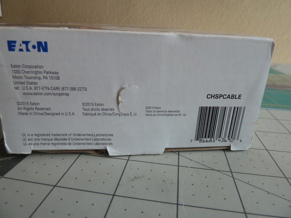 Eaton CHSPCABLE Surge Protection Protects 2 Quad Shield Cables - NEW