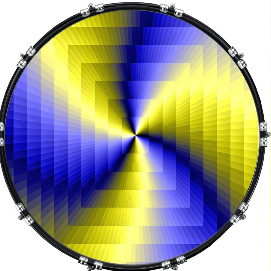 20" Custom Bass Kick Drum Front Head Graphical Geometry 2