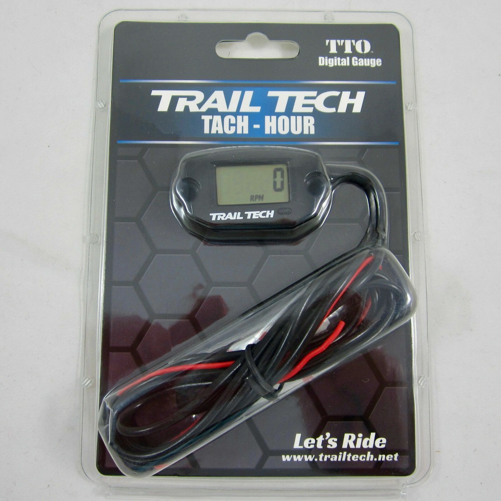 Trail Tech TTO Tach Hour Front Button Digital Gauge Black Gas Engine ATV UTV