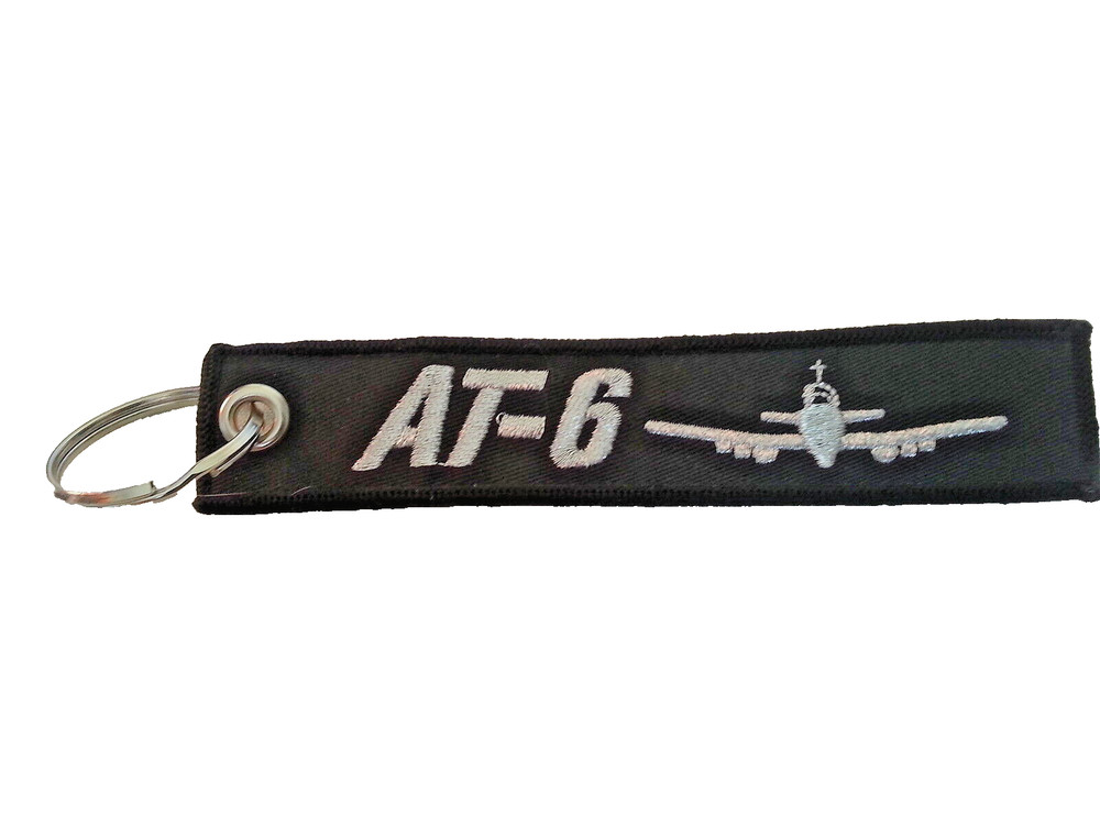 Beechcraft AT-6 Black Flight Tag Keychain / Military
