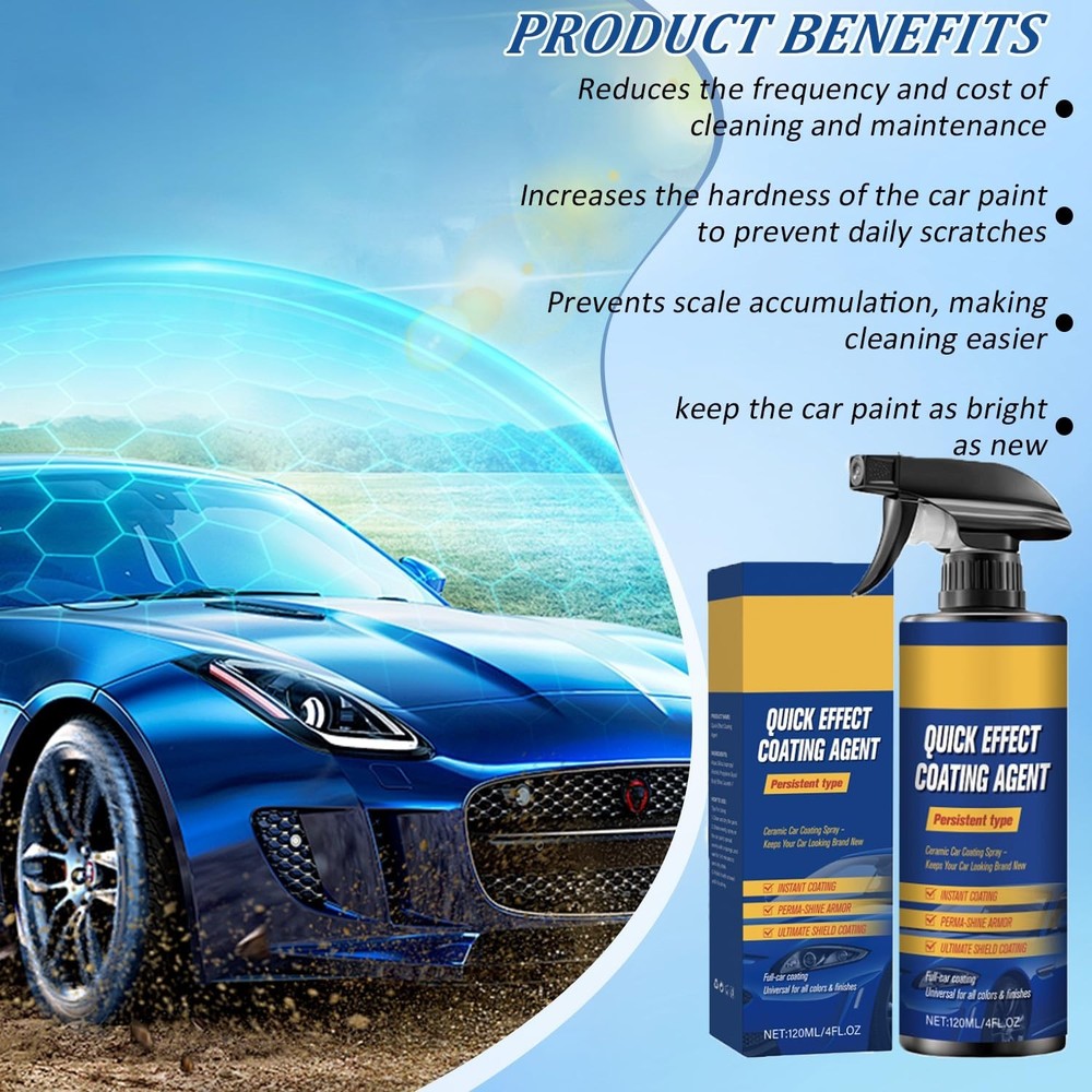 Advanced Car Coating Spray Waterless Quick Effect Scratch Polish Shine Protect