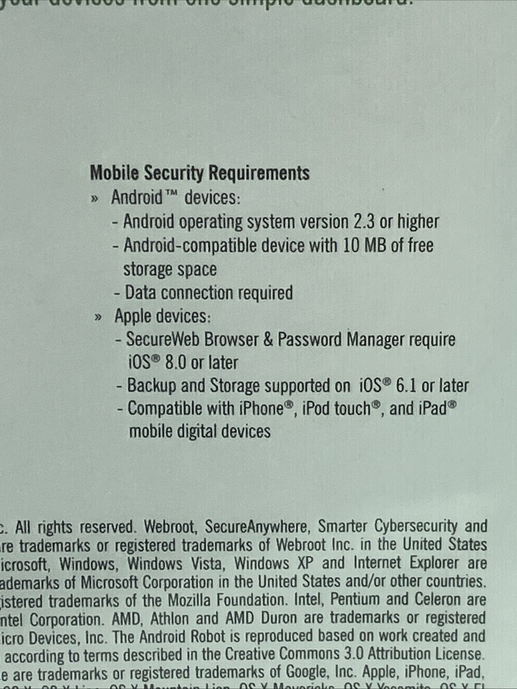 Webroot Secure Anywhere Internet Security 3 Device Software CD , New Sealed