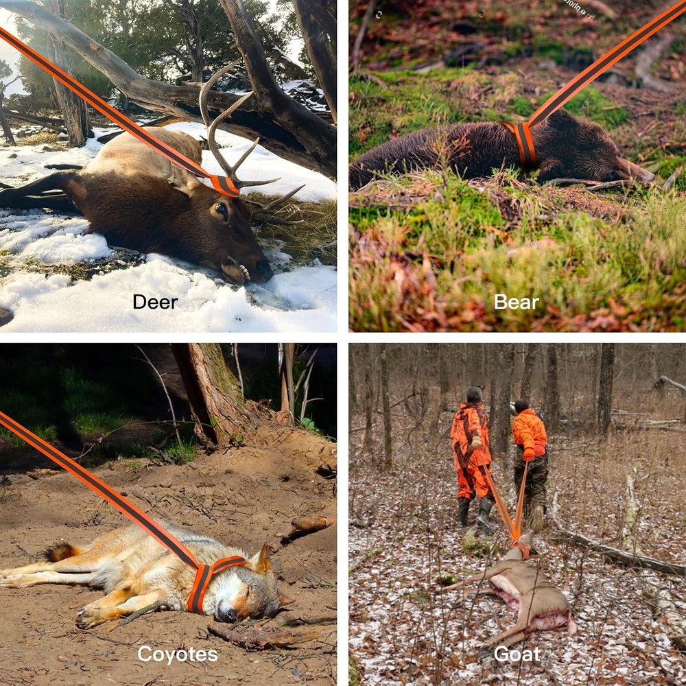 Deer Drag Ropes with Harness, 2PCS Durable Hunting Pull Strap 76"...