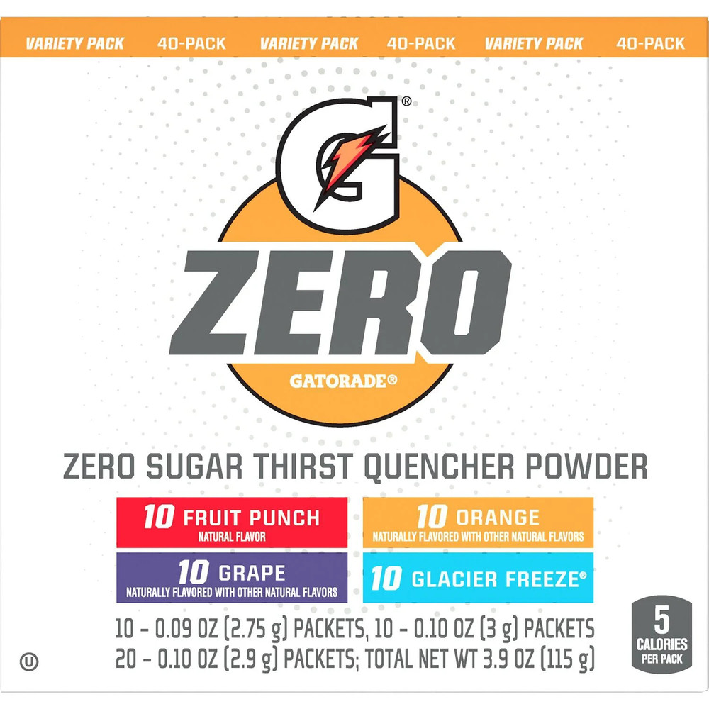 Gatorade G Zero Powder Variety Pack (40 Ct.)