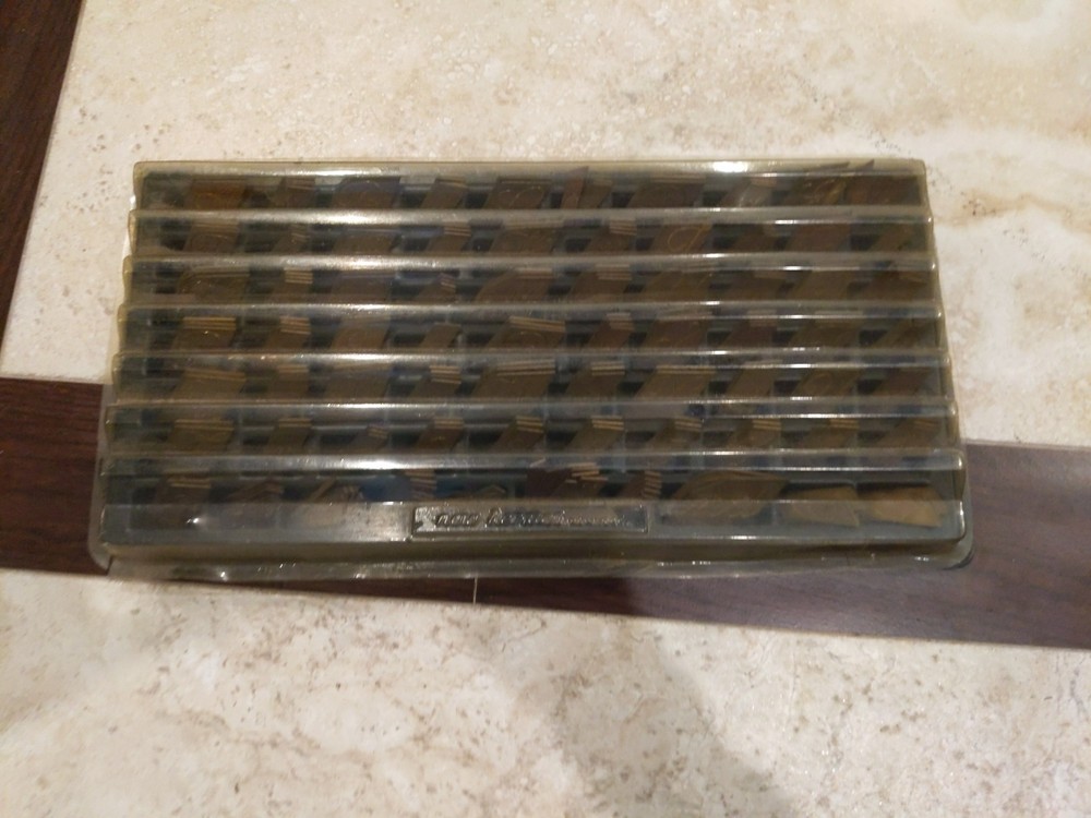 Complete Set of Brass Unknown Brand/Model Cursive Movable Type