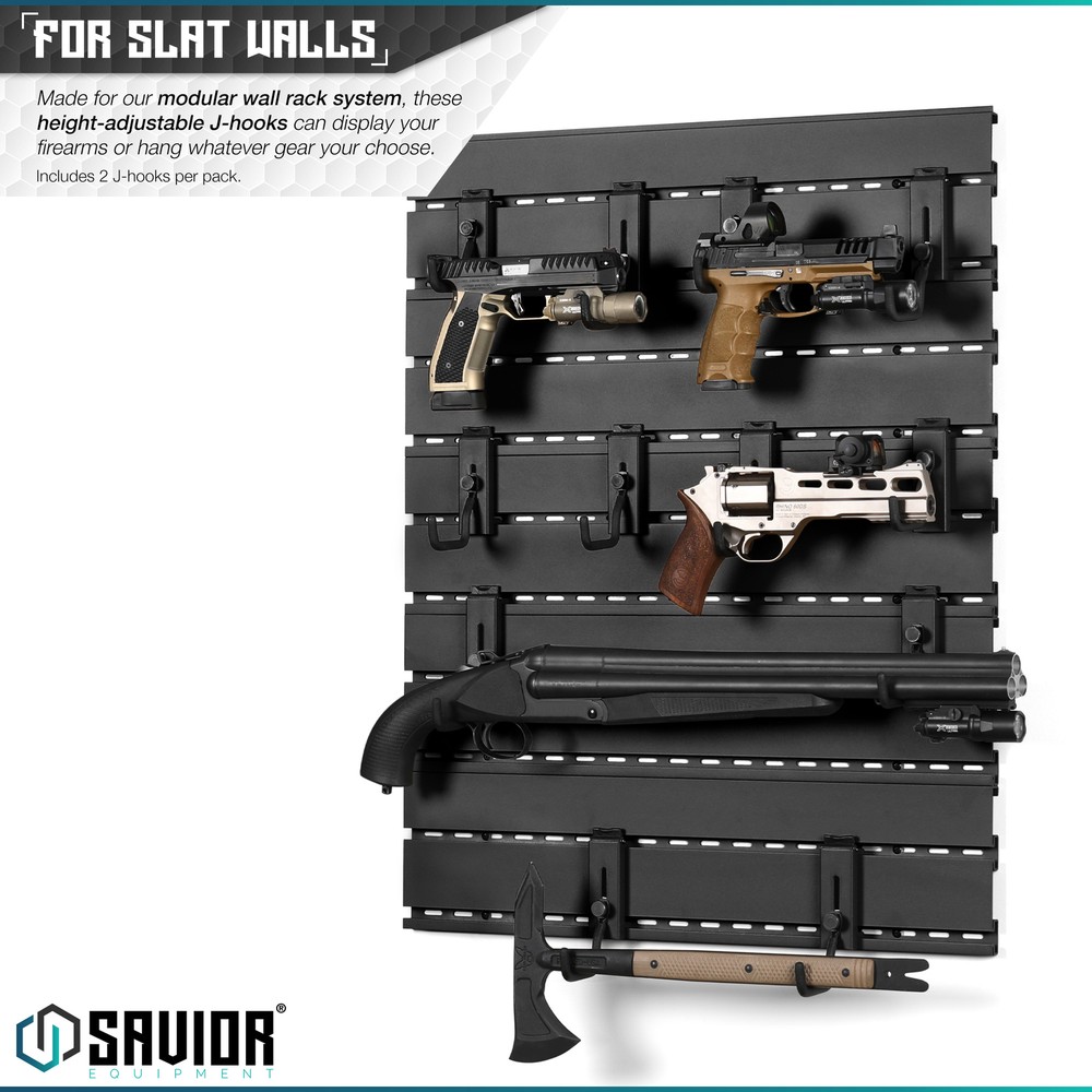 [Height Adjustable] Savior Wall Rack Single Pistol Handgun Revolver J-Hook Mount