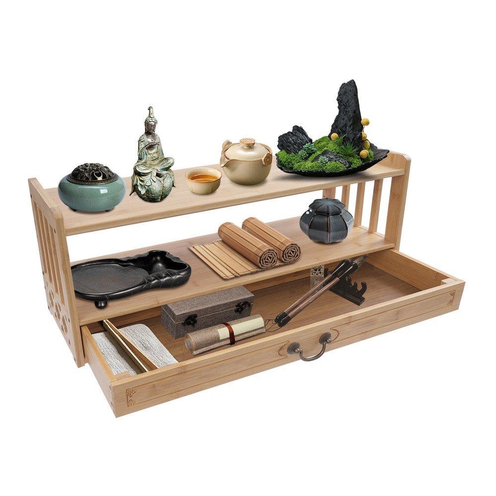 Meditation Storage Table, Altar Table with Drawer, Desktop Organizer
