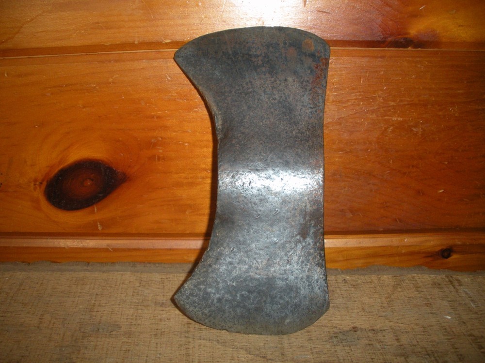 Vintage BLUE JUNIATA Double Bit Axe Head / Mann / C.H. Miller