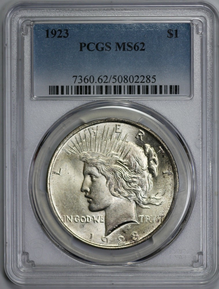1923 Peace Silver $1 Dollar PCGS MS 62