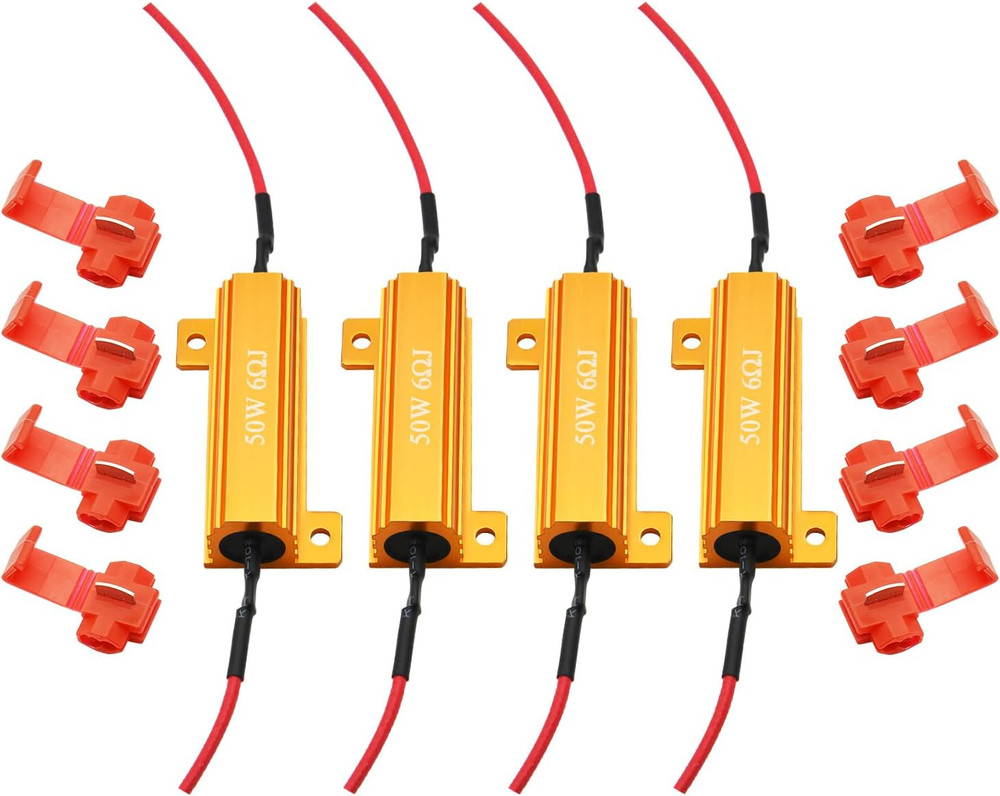 4Pcs 50W 6Ohm Load Resistors for LED Bulb Hyper Flash/Error Code Fix