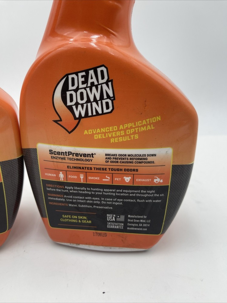 Dead Down Wind Oder Eliminating Field Spray (2) 32oz Bottles