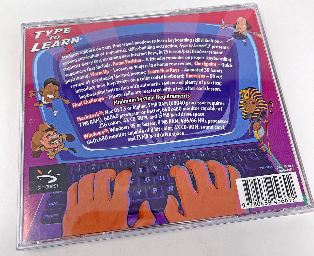 Type to Learn 3 Windows 95/98 Macintosh PC CD-ROM Used Tested Works
