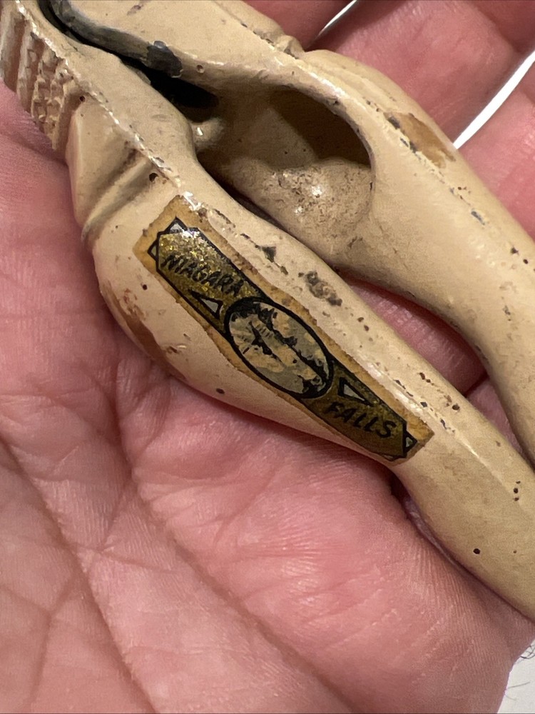 Vintage Risque Woman's Bare Legs Nutcracker Figural Marked Niagara Falls