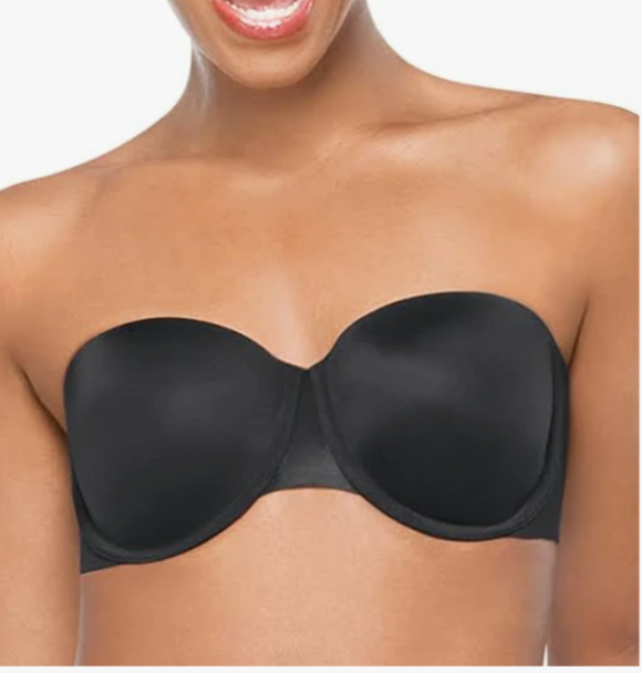 Spanx Bra Cha Cha Stay Put Strapless Bra Size 34B Black NWT