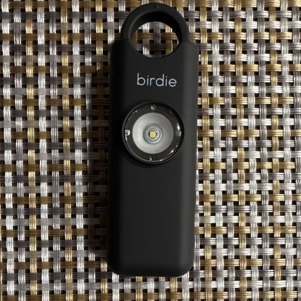 birdie Black Personal Attack Alarm with Keyring and Flash Light