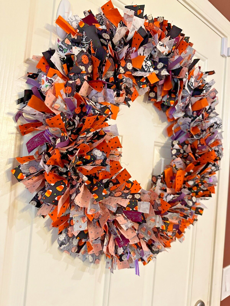 Handmade Halloween Rag Wreath