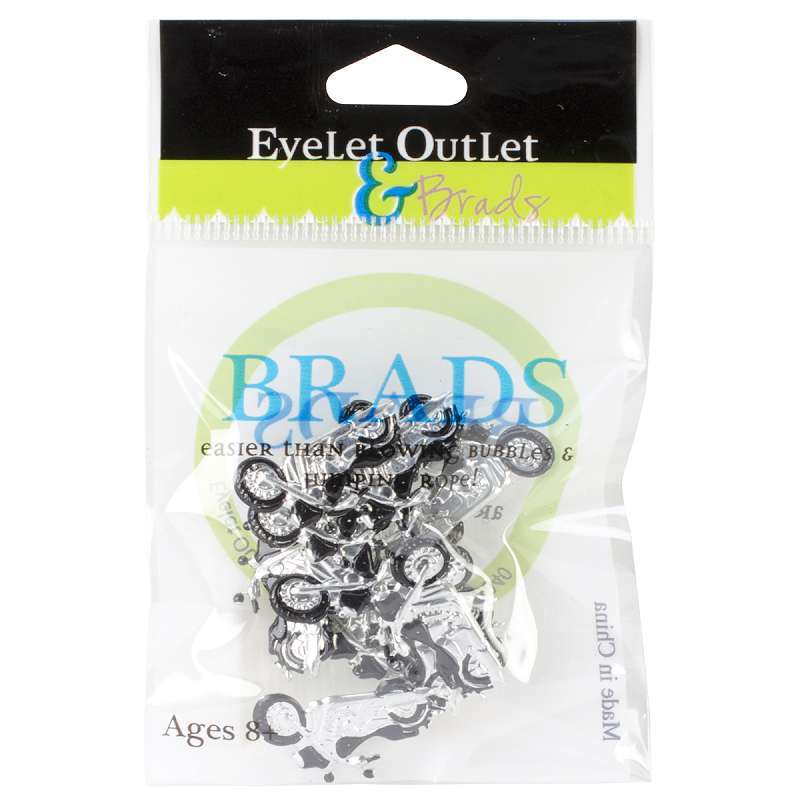 Eyelet Outlet Shape Brads 12/Pkg Motorcycles