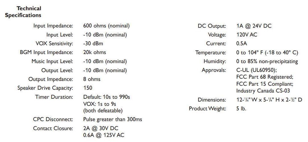 Bogen UTI1 Single Zone Paging Controller w Unjversal Analog Telephone Interface