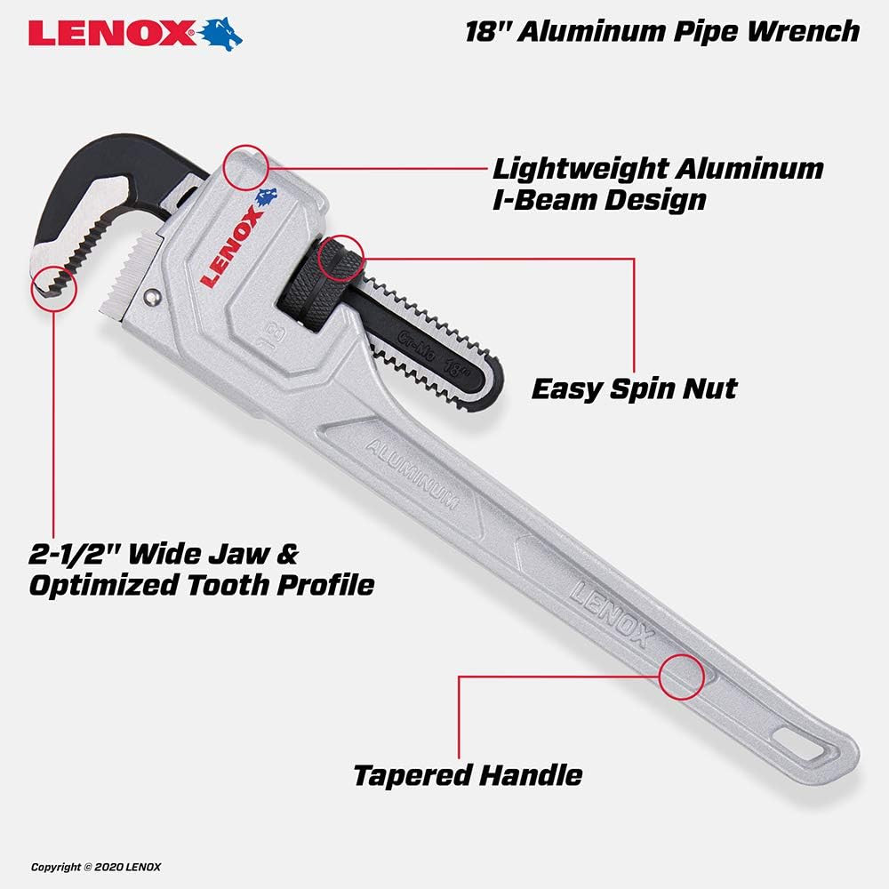 TOOLS LXHT90618 Aluminum Pipe Wrench 18"