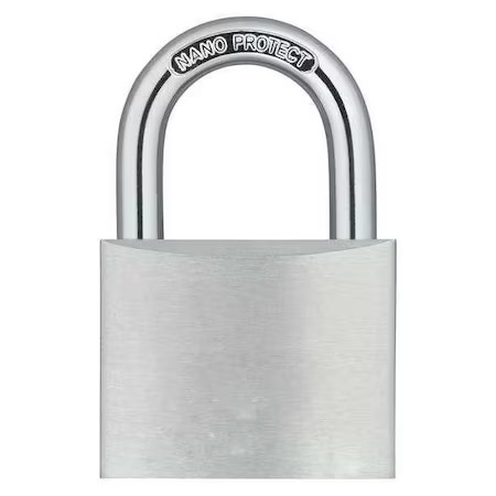 Padlock, Keyed Different, Standard Shackle, Rectangular Aluminum Body, Hardened