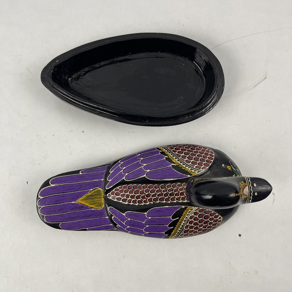 Handpainted Lacquered Duck Trinket Box