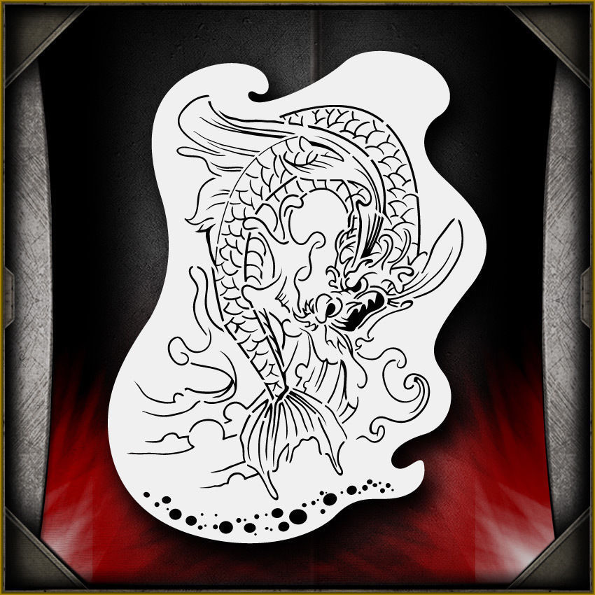 Dragon Koi 1 Airbrush Stencil Template Airsick