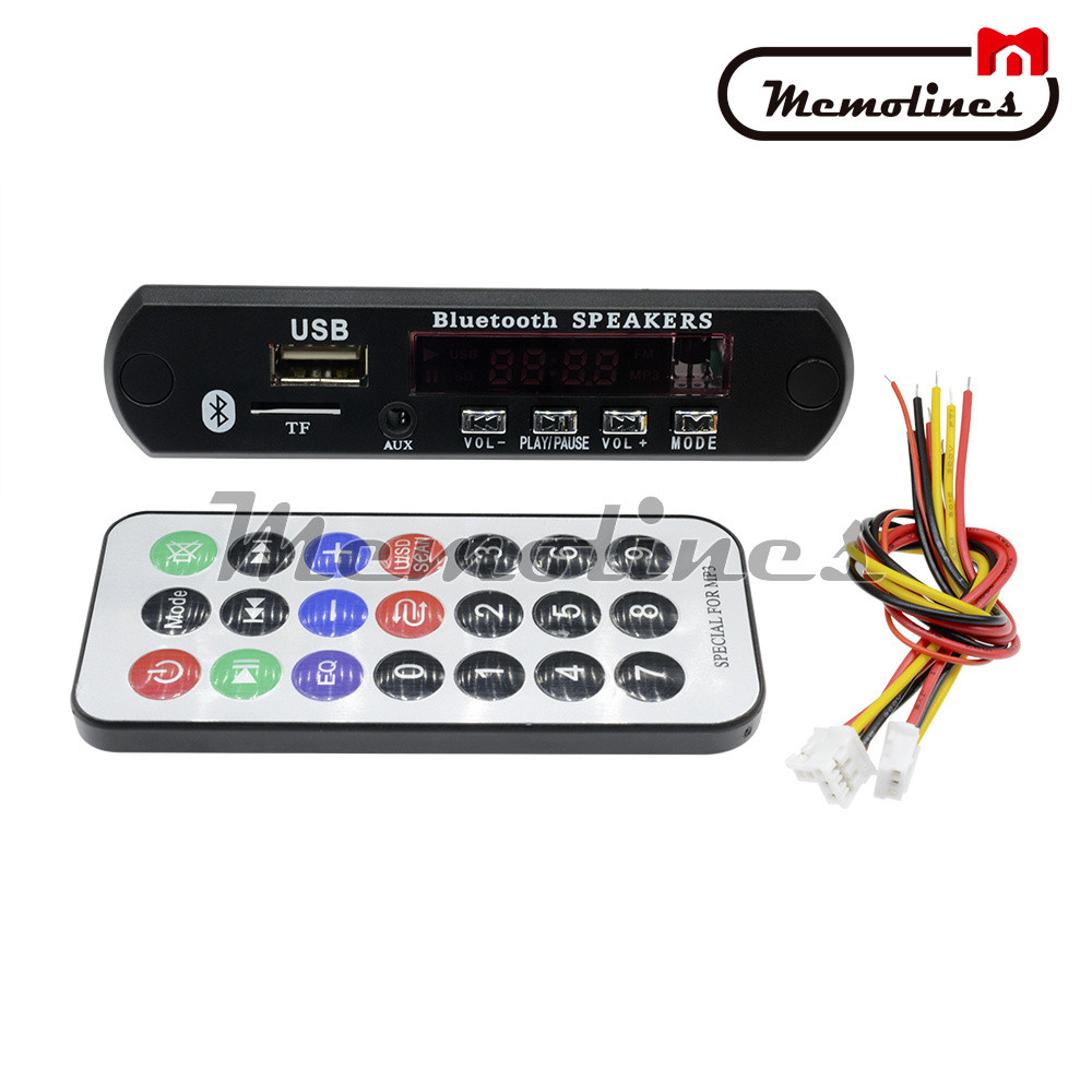12V Bluetooth 4.1 MP3 Decoder Board USB TF Reader+Remote SD FM Radio for Car