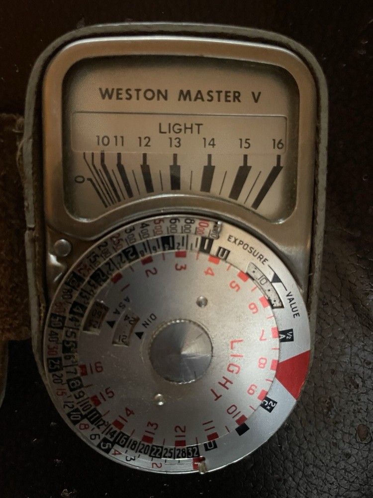 Vintage Weston Master V Exposure Meter & Leather Case invercone