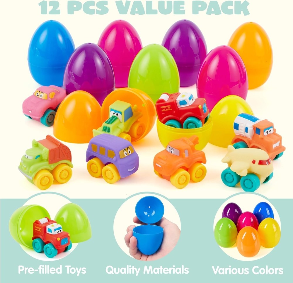 Easter Egg Hunt Prizes - Rubber Car Filled Eggs