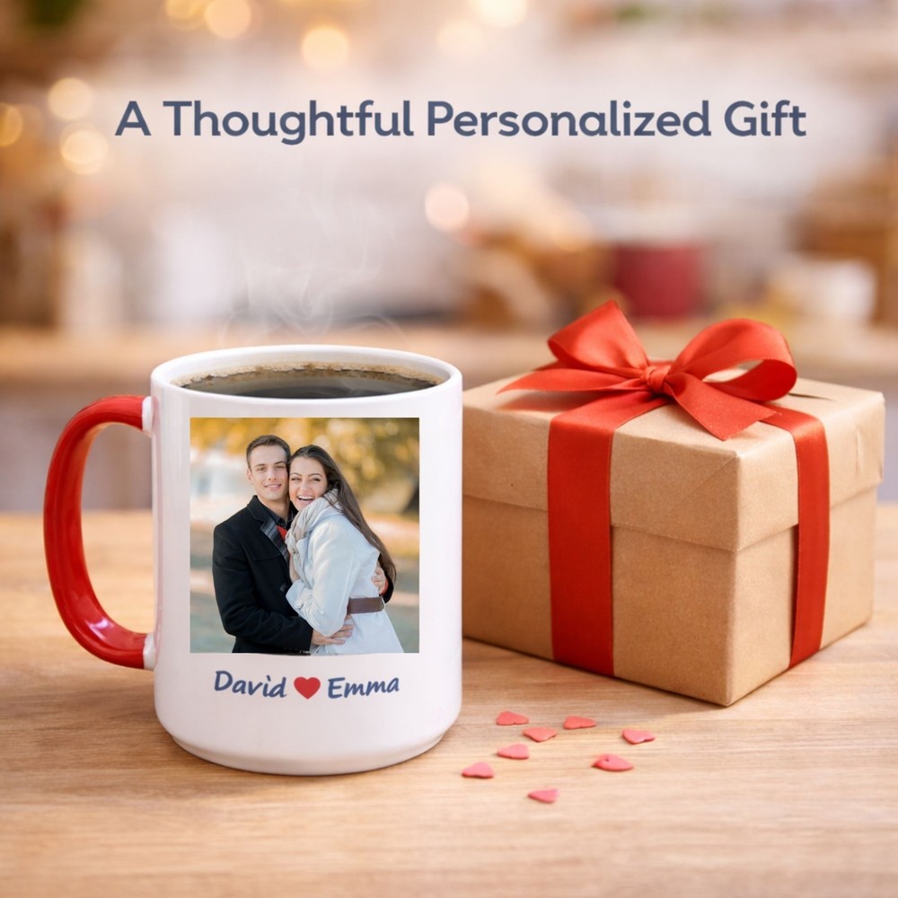 Personalized Custom Text or Photo Ceramic Coffee Mug Both side Printed 11oz 15oz
