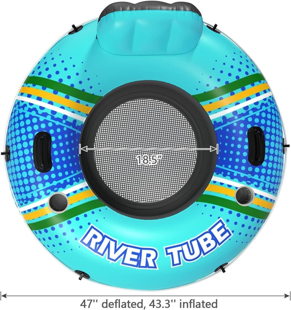 Inflatable River Tube Float - Heavy Duty River Float Pool Floats Lake Water ...