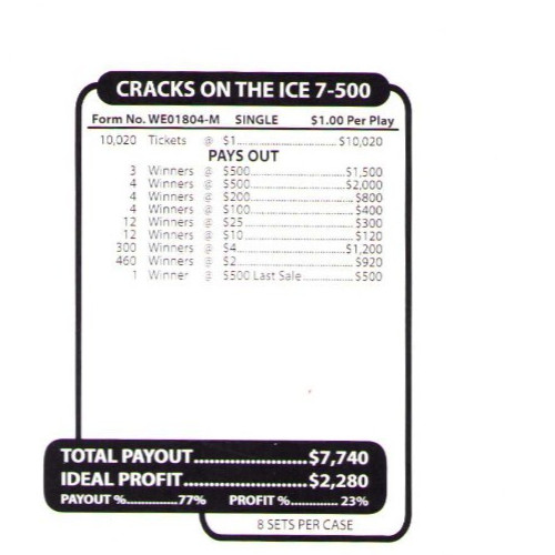 Pull Tab Tickets - Jar - Game - Cracks on the Ice - 10,020 ct