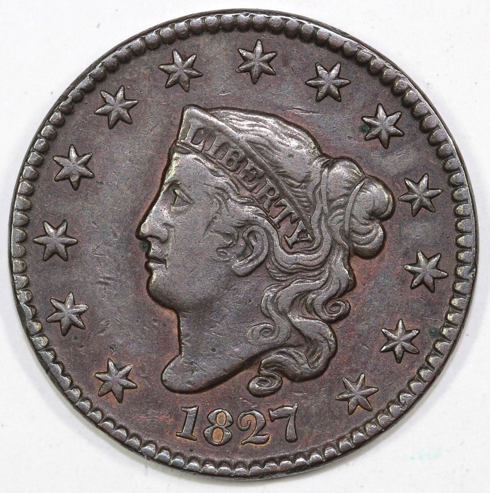 1827 1c N-1 Matron Head Large Cent