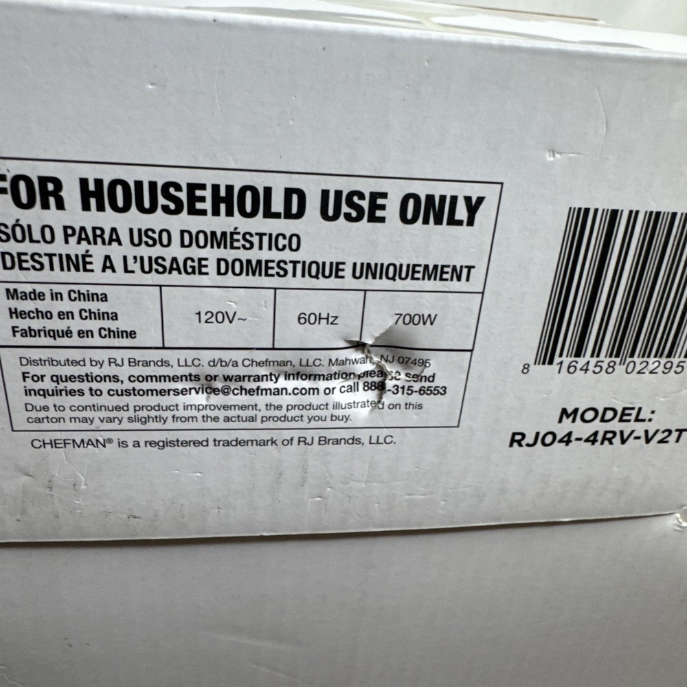 Chefman Digital Volcano Waffle Maker with Programmable Crunch Factor NEW IN BOX